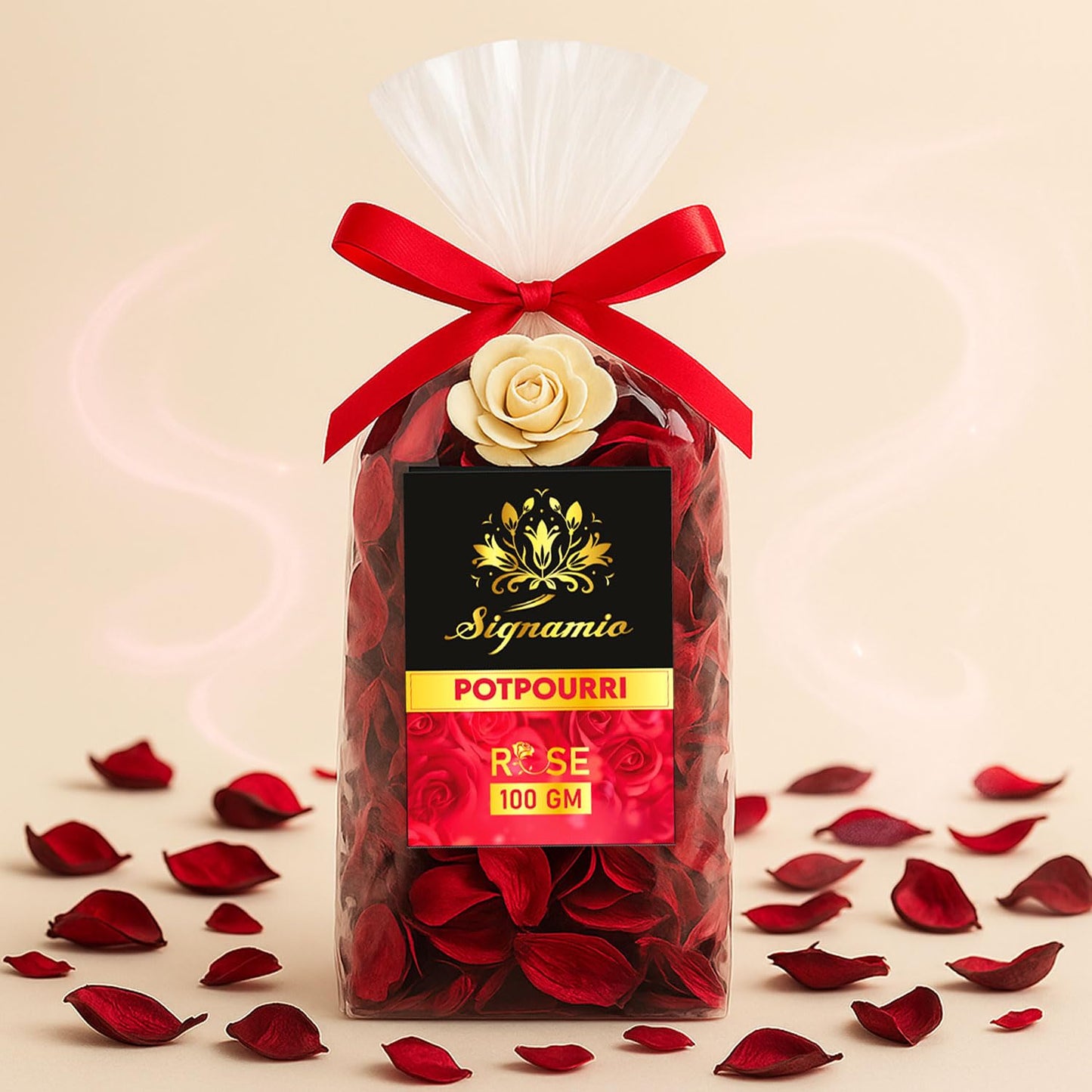 SIGNAMIO Potpourri Flowers - Dry Flowers for Decoration, Scented Dry Flower Mix for Home Decor, Natural Fragrance, Floral Arrangement, Aromatic Bowl Filler, Gift Basket Filler - Rose