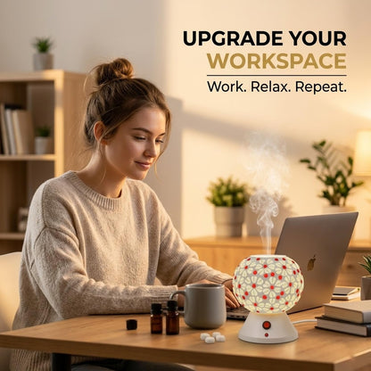 Signamio Hand Made Table Top Camphor Diffuser Burner - Kapoor Dani Electrical Aroma Oil Diffuser Night Lamp - Kapoor Machine for Home & Office DN-4 (Aroma Oils not Included)