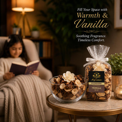 SIGNAMIO Potpourri Flowers - Dry Flowers for Decoration, Scented Dry Flower Mix for Home Decor, Natural Fragrance, Floral Arrangement, Aromatic Bowl Filler, Gift Basket Filler - Vanila