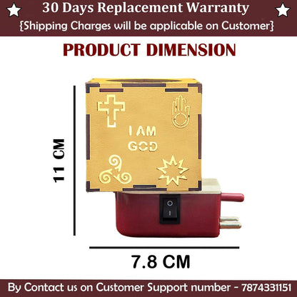Signamio I AM THE ONLY ONE Auto Cut Night Lamp Camphor Diffuser Burner - Electric Kapoor Dani Machine, Efficient Kapoor Dani Electrical Camphor Burner for Home, Office