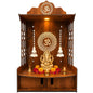 SIGNAMIO Mandir for Home with LED Light | Wooden MDF Puja Mandir | Wall Mounted Temple | Home Temple with Storage Drawer | Decorative Wooden Temple for Living Room & Prayer Room