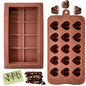 Signamio Chocolate Mould Silicone Set, 2 Pcs Heart Shape & Multi Design Chocolate Silicone Moulds for Baking and Crafting, Durable and Flexible Chocolate Mould for Creative Designs