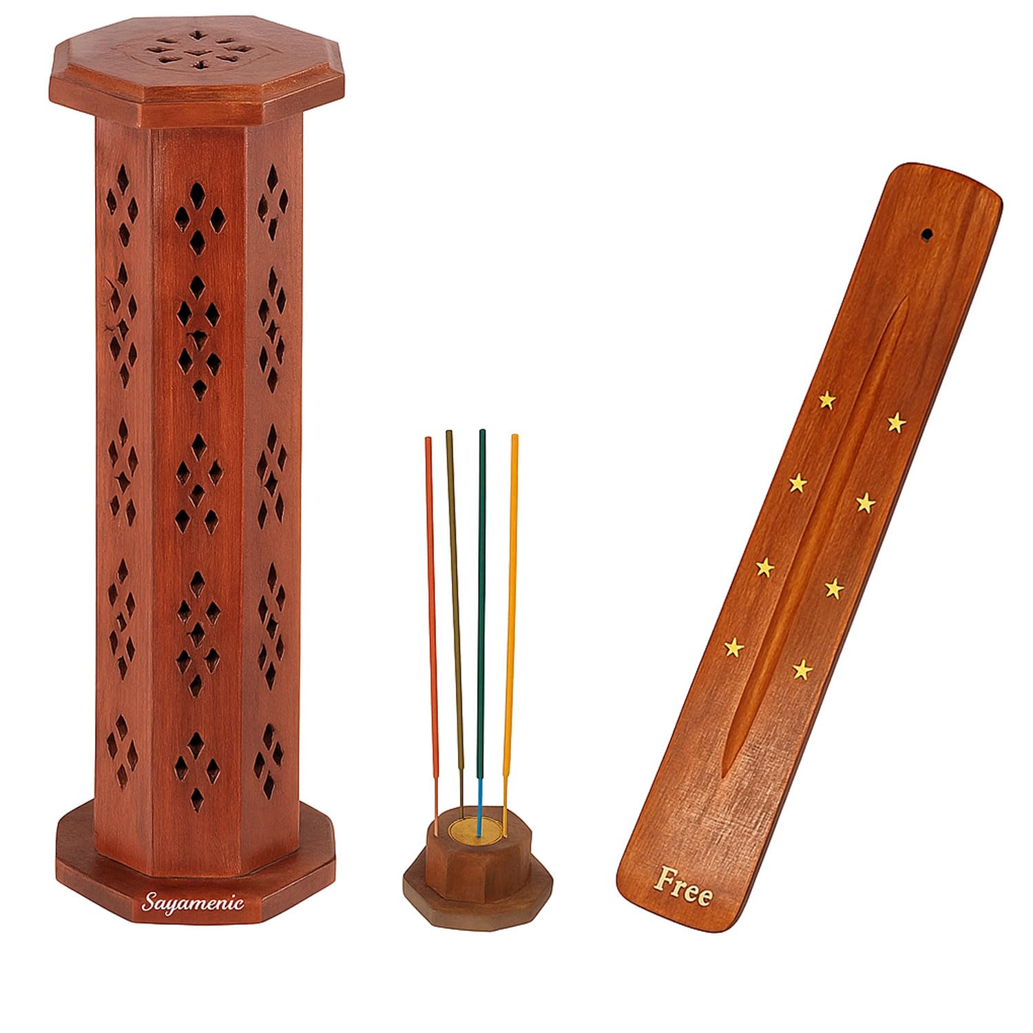 Signamio Wooden Dhoop Holder Stand - Elegant Bakhoor Burner & Loban Burner, Versatile Dhoop Stand for Incense, Crafted for Home Decor, Ideal for Meditation & Aromatherapy Sessions-DN-1