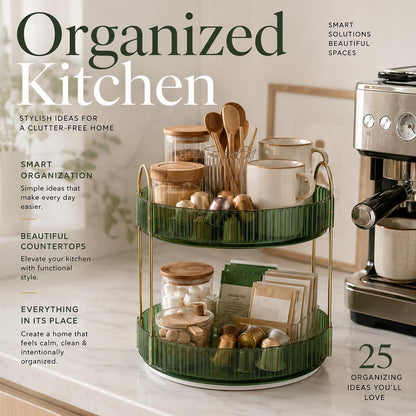 Signamio Gold 2 Tier 360 Rotating Tray Organiser (Vintage Green)