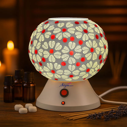 Signamio Hand Made Table Top Camphor Diffuser Burner - Kapoor Dani Electrical Aroma Oil Diffuser Night Lamp - Kapoor Machine for Home & Office DN-4 (Aroma Oils not Included)
