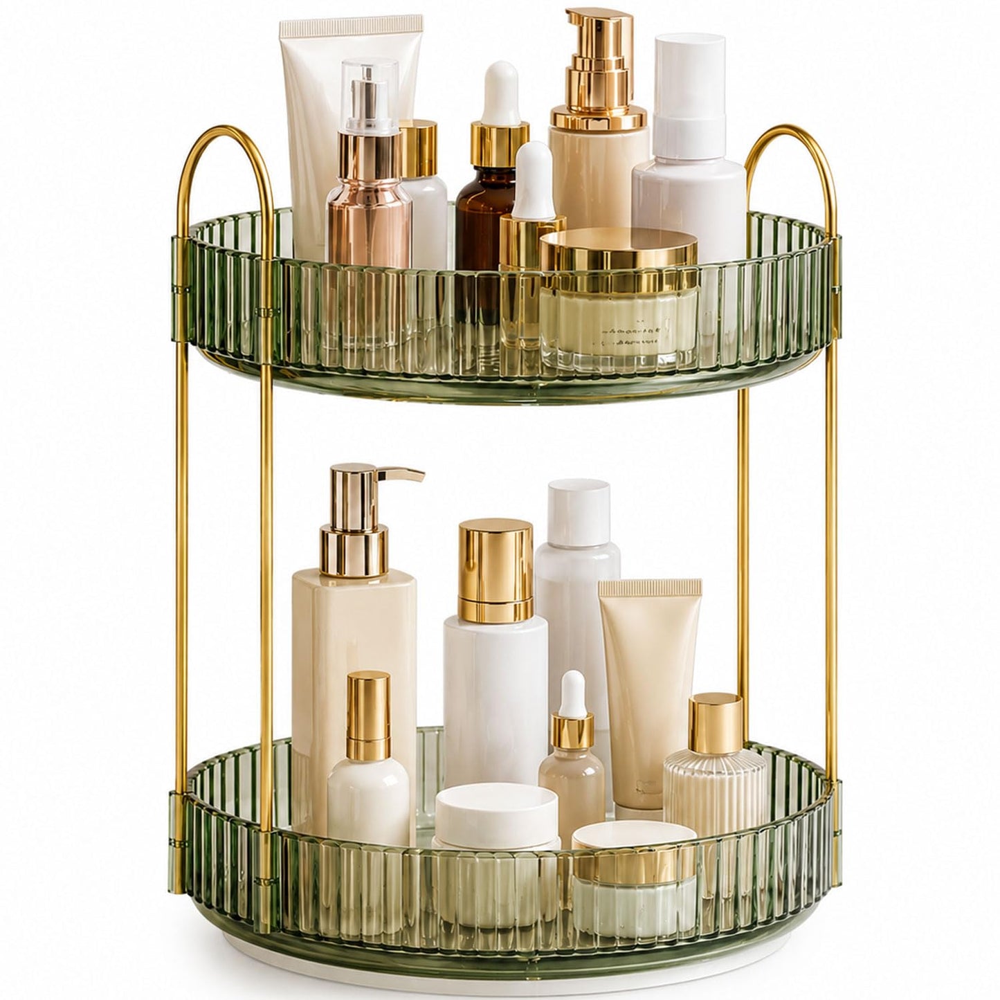 Signamio Silver 2 Tier 360 Rotating Tray Organiser (Black)