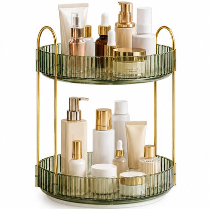 Signamio Gold 2 Tier 360 Rotating Tray Organiser (Vintage Green)