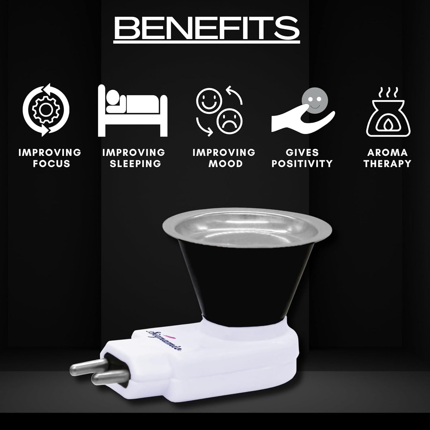 Signamio Camphor Diffuser Burner - 1pcs Kapoor Dani Electrical Camphor Oil Diffuser, Efficient and Safe for Aromatherapy, Ideal for Home and Office Use-White