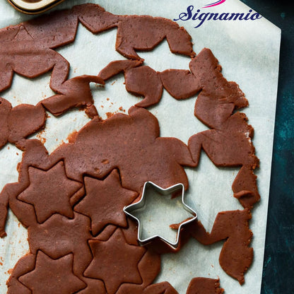 SIGNAMIO® Stainless Steel Cookie Cutter Shapes for Kids Flower, Round, Heart, Star Biscuit Metal Molds Cutters for Kitchen,Baking,Cutlet, Pastry Tools - 12 pcs Each Set