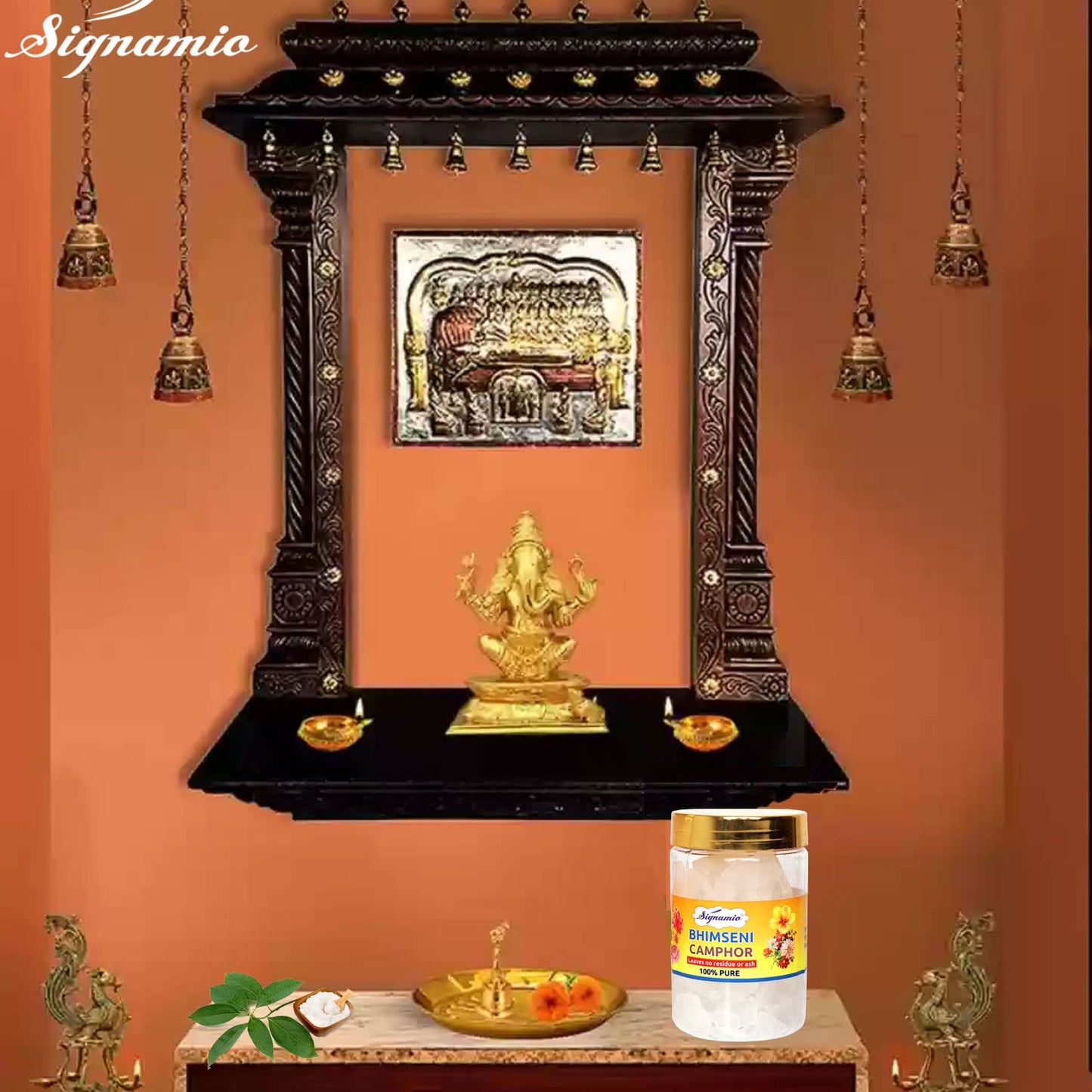SIGNAMIO® Pure Bhimseni Tablets/Kapur/Bhimseni Camphor Pooja Tablets/Original Bhimseni Karpoor/Low Smoke Kapur for Pooja/Kapoor Tablets (Camphor Tablet Jar, 250 gm X Pack of 1)