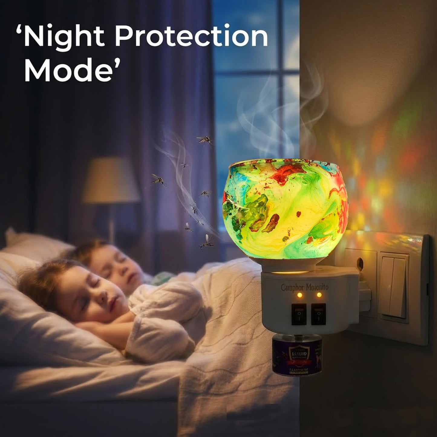 Signamio 3 in 1 Multi-Functional Camphor Diffuser Burner - Kapoor Dani Electrical Camphor with Night Lamp & Mosquito Repellent | Kapoor Dani for Home Fragrance and Ambient Lighting DN-29