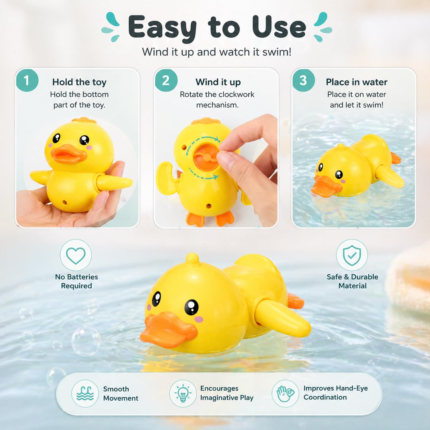 SIGNAMIO® 2 Pack of Wind Up Penguin Spinner Bath Toys for Kids Floating Water Animals, Suction Bath Tub Toys, Baby Bathing Fun, Multi-Color, Perfect Tummy Time Water Play