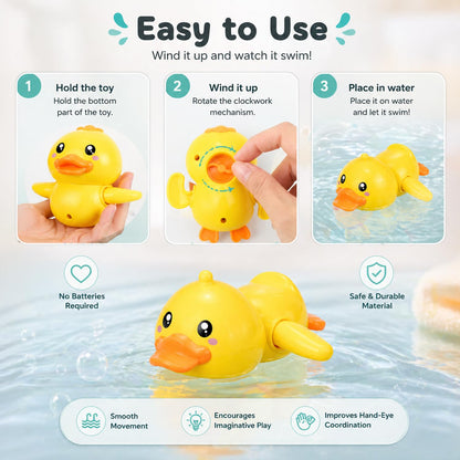 SIGNAMIO® 2 Pack of Wind Up Penguin Spinner Bath Toys for Kids Floating Water Animals, Suction Bath Tub Toys, Baby Bathing Fun, Multi-Color, Perfect Tummy Time Water Play
