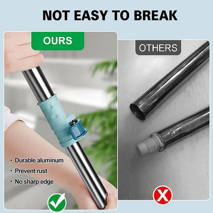 Signamio Magic Broom Sweeper with 180° Rotational Silicone Floor Wiper - Extendable Stainless Steel Handle Upto 110 Cm, Multifunctional Magic Broom for Bathroom Home Cleaning