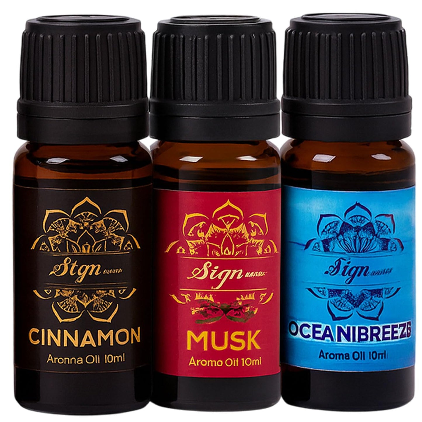 Signamio 10 Pcs Essential Oil Set - Premium Reed Diffuser Fragrance Aroma Oil Collection for Home & Office - Long-Lasting Scented Essential Oil Blends for Relaxation & Wellness