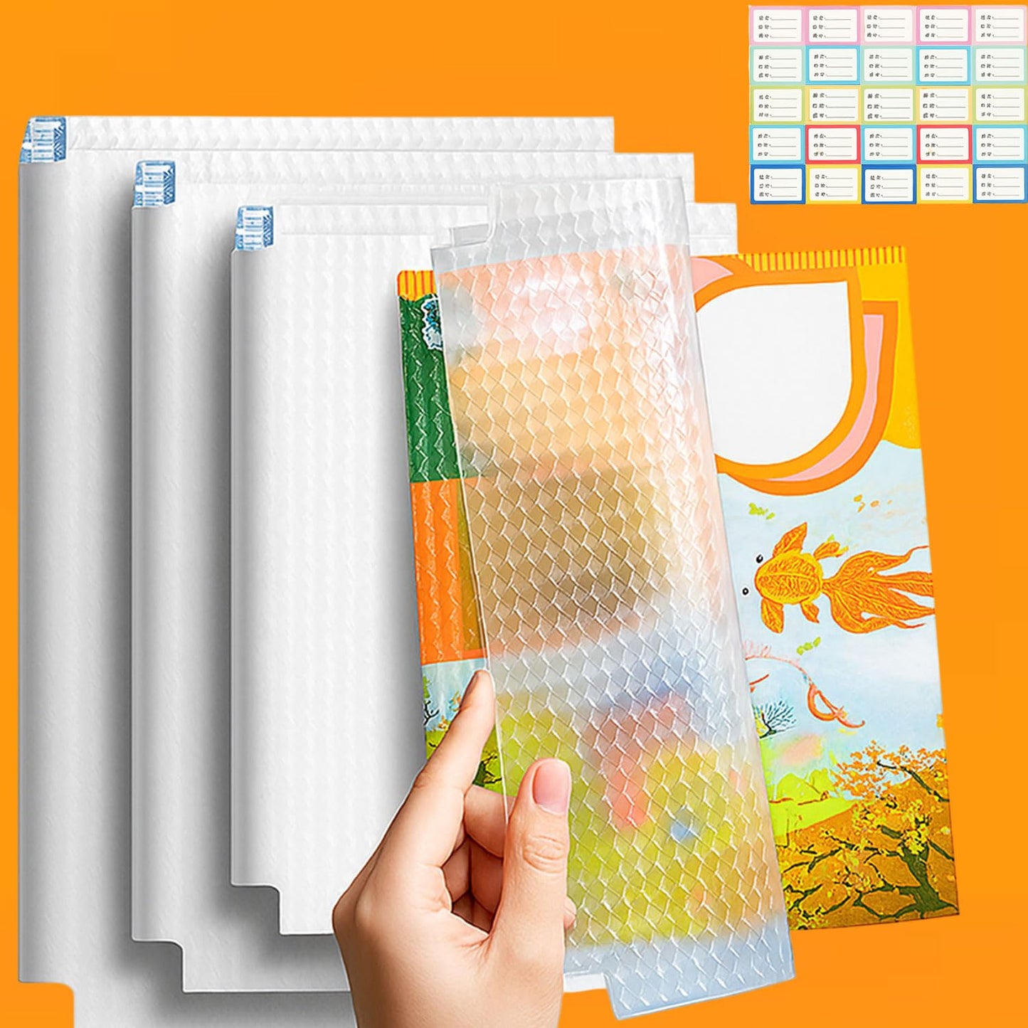 Signamio 30 Pcs Set of Self Adhesive Book Cover Transparent for Books - Easy Stick Plastic Transparent Book Cover for Protection - Durable and Clear - 3 Different Sizes -10 Pcs Each Size