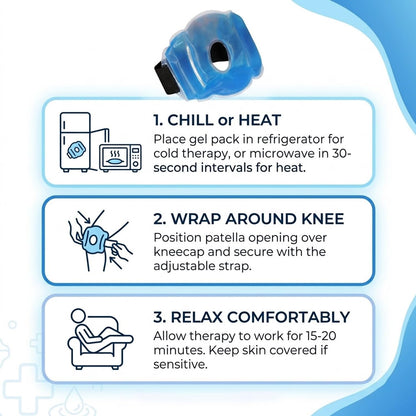 SIGNAMIO® Knee Pain Relief Ice Pack Wrap with Strap - Cold Gel Pad for Knee and Foot Cooling, Pain Relief Pad - 1 Pcs