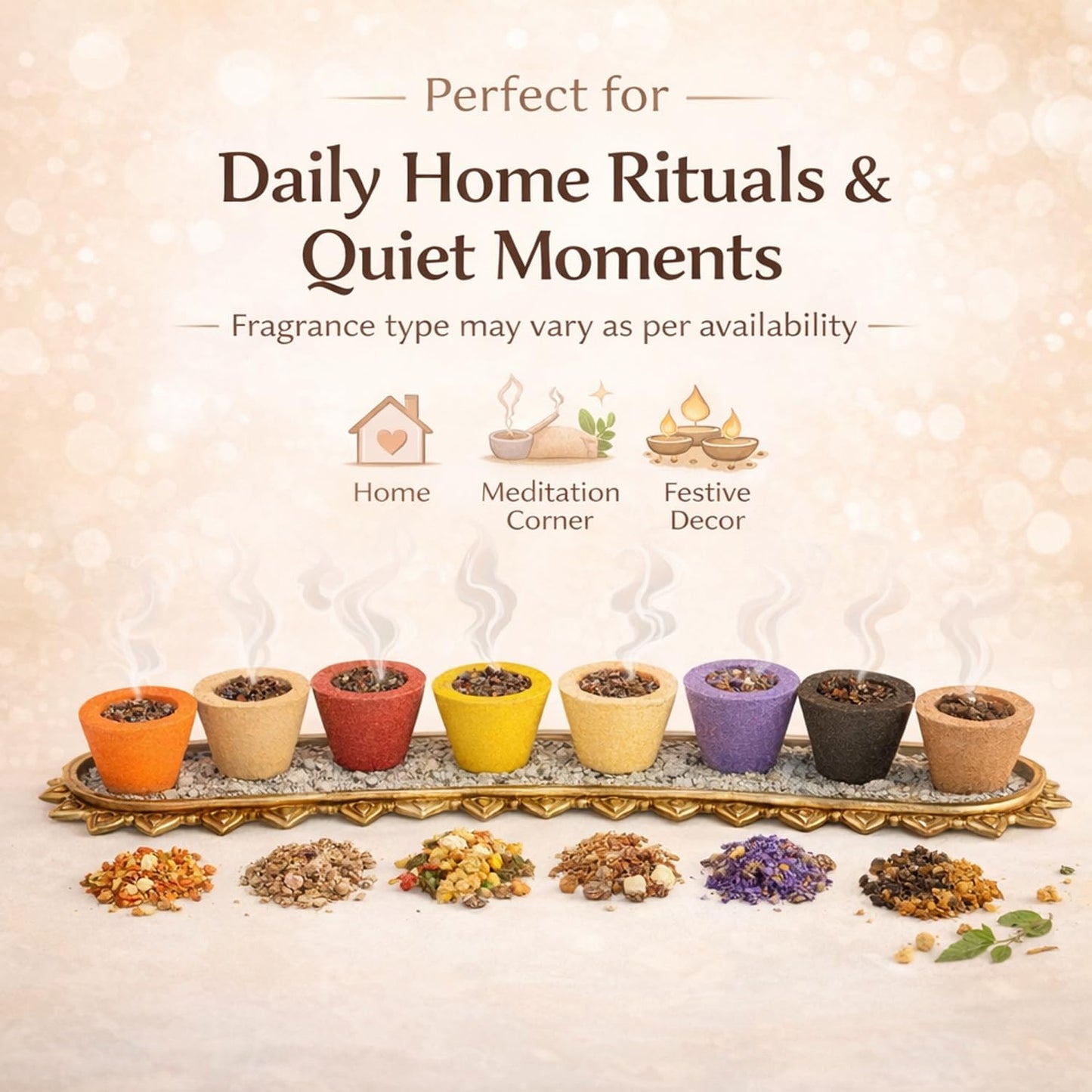 SIGNAMIO Wood Navgrah Sambrani Havan Dhoop Cup for Pooja With Divine Fragrance(Pack Of 3, 36 Cups)For Home & Office, Yoga, Puja, Prayer, Festival, Meditation & Spiritual Events