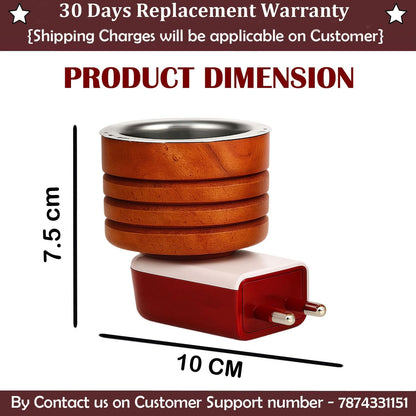 SIGNAMIO® Kapoor Kapur Dani Camphor Karpuram Bakhoor Oud Aroma Oil Diffuser Incense Dhoop Burner Electrical Stand Machine for Home Fragrance Room Freshener -DN-2,Sheesham Wood