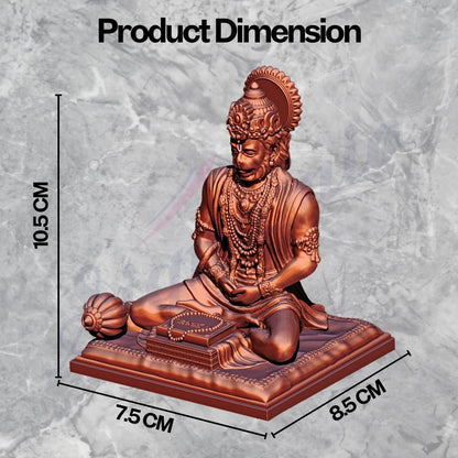 SIGNAMIO Copper Hanuman Ji Idol Statue for Car Dashboard - Divine Bajrangbali Murti, Perfect Hindu God Gift Item and Home Puja Decoration Ideal Hanuman Murti as Car Dashboard Accessory, 8.3 x 7.5 Cm