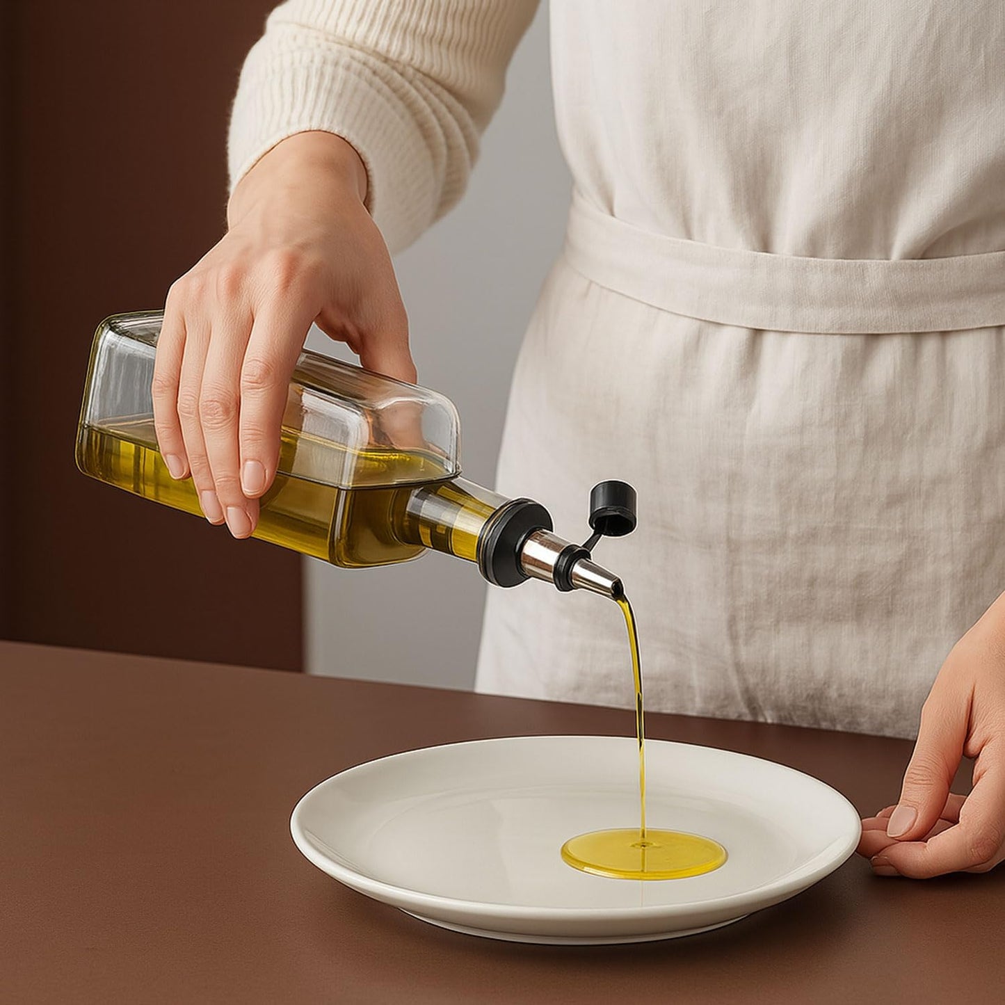 Signamio 5 Pcs Liquor Dispenser Oil Pourer and Oil Bottle Cap - Premium Oil Dispenser Nozzle Cap for Precise Pouring and Leak-Proof Seal, Ideal for Kitchen Use