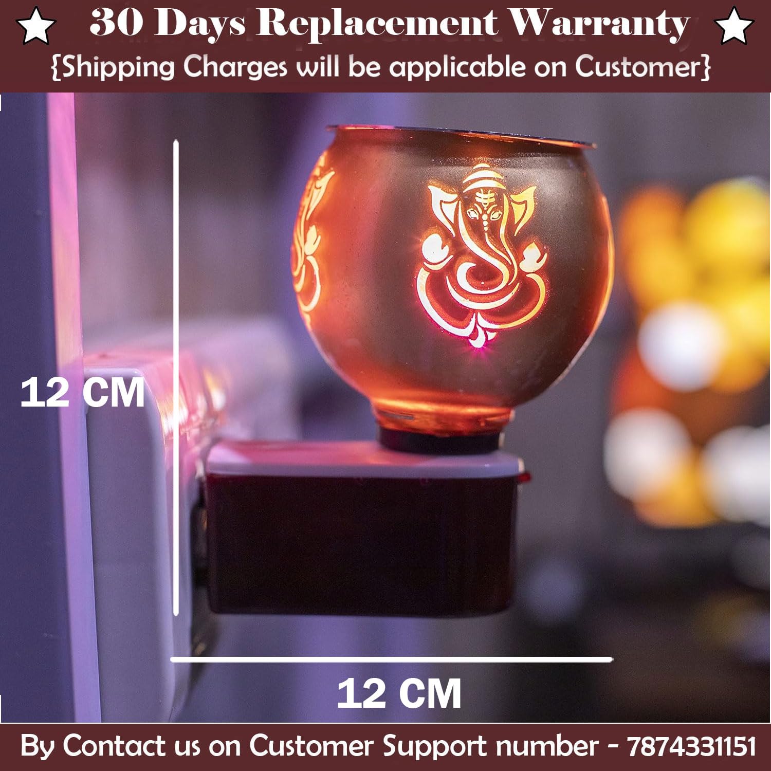 SIGNAMIO ceramic Multipurpose Incense Aroma Dhoop Karpur Kapoor Dani Camphor Burner Diffuser Machine Stand Electrical Night Lamp (Camphor Tablet NOT Included) DN-Ganesh