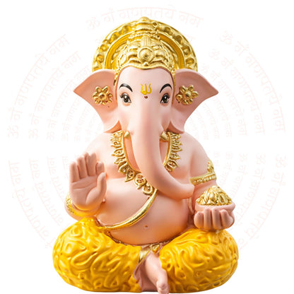 SIGNAMIO Handcrafted Skin Ganesha Idol for Car Dashboard Item: Ganesh Ji, Ganpati Bappa Murti for Home Decor - Exquisite Car God Idols for a Divine Touch in Your Vehicle and Home