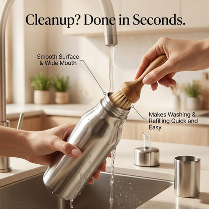 SIGNAMIO Oil Dispenser for Kitchen Stainless Steel 1 Litre | Stainless Steel Oil Bottle with Easy Pour Spout | Oil Dispenser for Kitchen Steel | Steel Oil Container for Cooking Oil & Vinegar