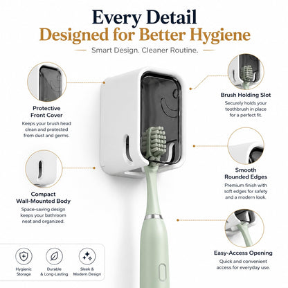 Signamio 4 Pcs Set of Tooth Brush Holder Bathroom, Self Adhesive Toothbrush Holder Wall Mount, Bathroom Organizer & Brush Holder for Bathroom, Toothbrush Holders for Bathroom Wall, Toothbrush Stand