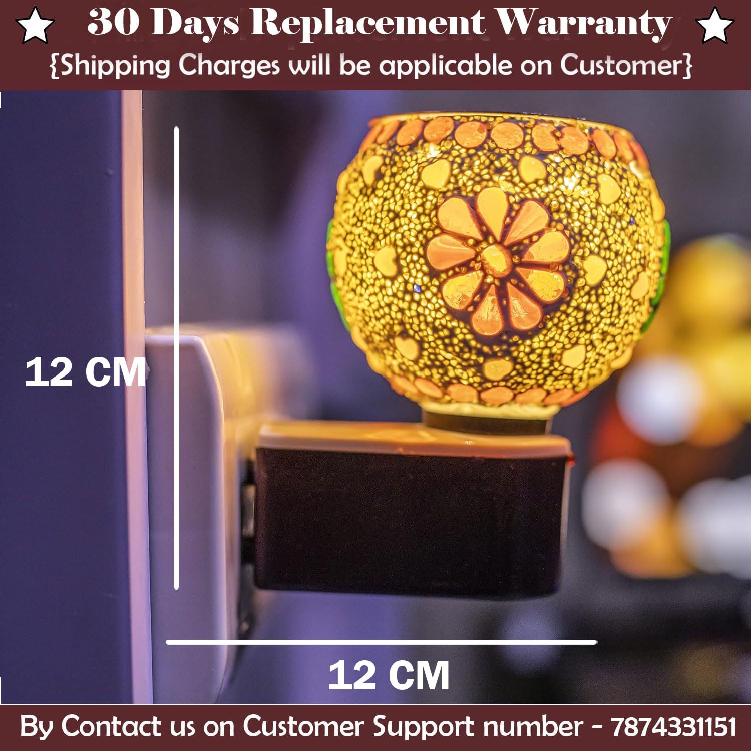SIGNAMIO Multi Color 2 in 1 Electric Kapoor Dani Burner: Essential Home Fragrance Product & Room Freshener Diffuser with Night Lamp for Pooja Rooms, Aroma, Oil & Camphor Diffuser Capabilities-DN-16