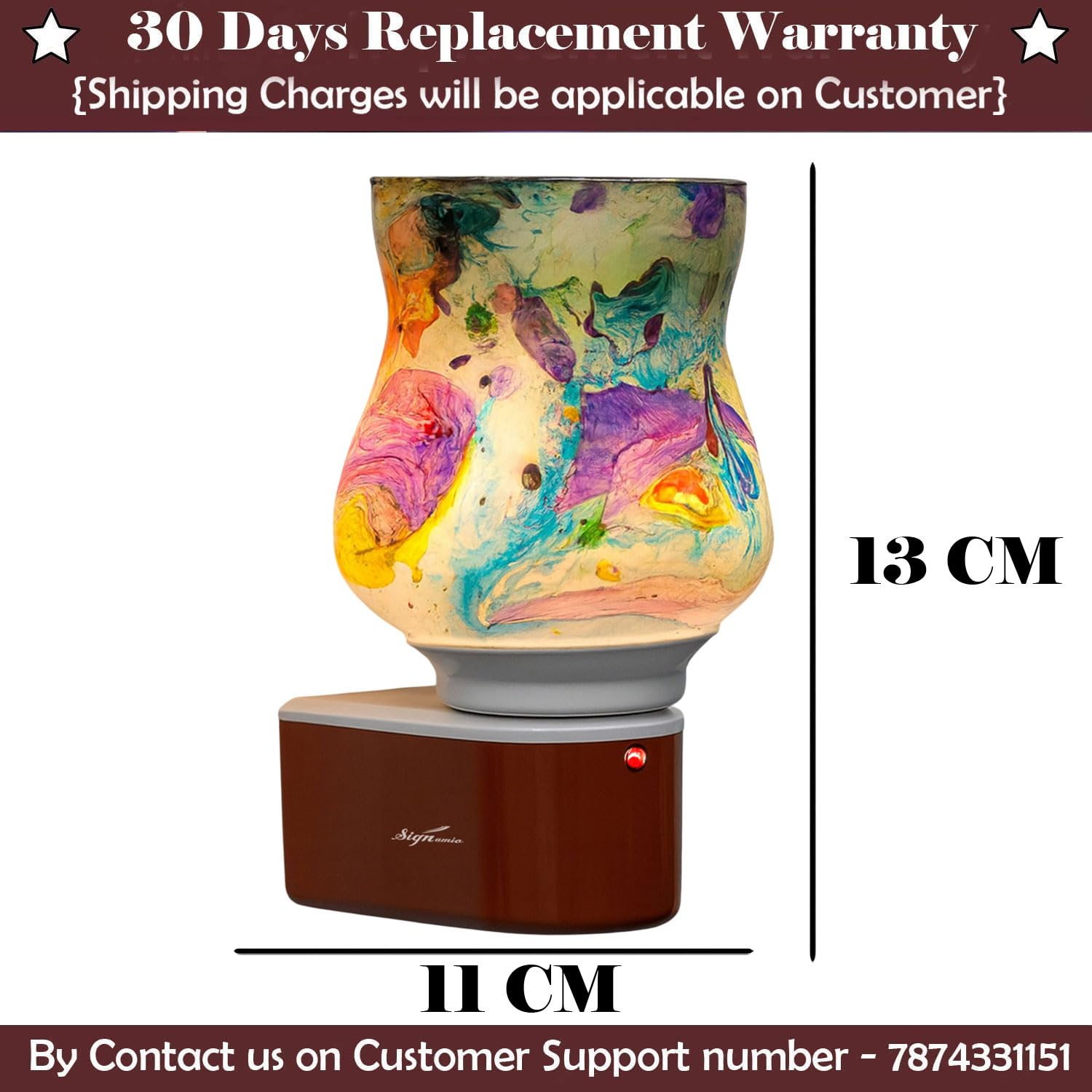 SIGNAMIO Multi Color 2 in 1 Electric Kapoor Dani Burner: Essential Home Fragrance Product & Room Freshener Diffuser with Night Lamp for Pooja Rooms, Aroma, Oil & Camphor Diffuser Capabilities-DN-24