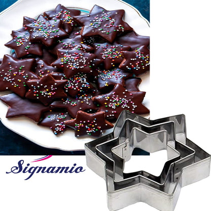 SIGNAMIO® Stainless Steel Cookie Cutter Shapes for Kids Flower, Round, Heart, Star Biscuit Metal Molds Cutters for Kitchen,Baking,Cutlet, Pastry Tools - 12 pcs Each Set