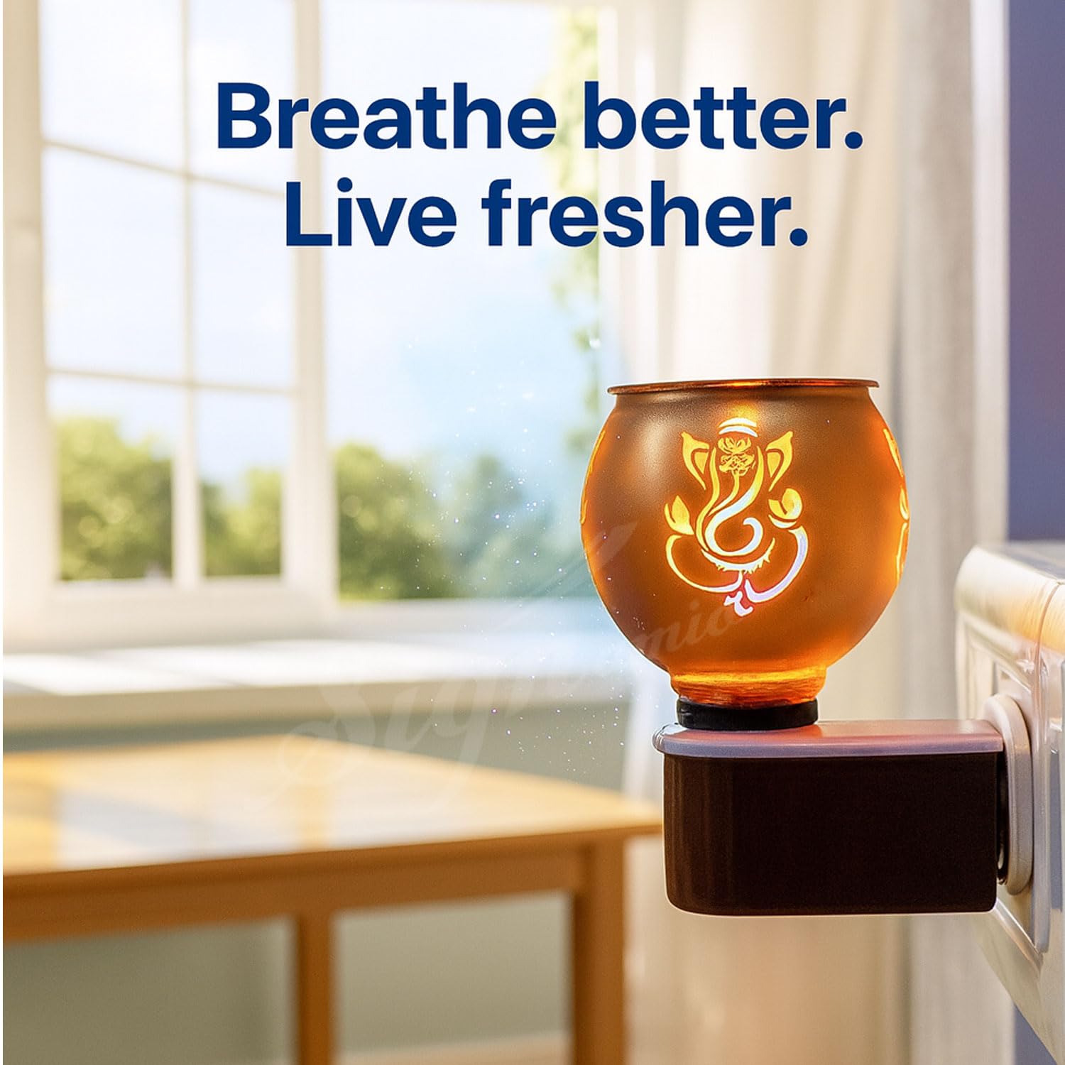 SIGNAMIO ceramic Multipurpose Incense Aroma Dhoop Karpur Kapoor Dani Camphor Burner Diffuser Machine Stand Electrical Night Lamp (Camphor Tablet NOT Included) DN-Ganesh