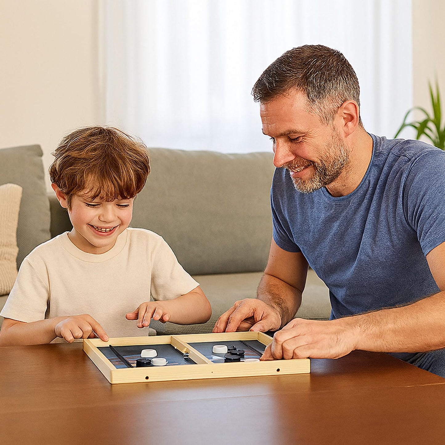 Signamio 3 in 1 String Hockey Board Game - Sling Puck Board Game, Slingo Board Game with Chess and Ludo Features - Classic Play for Family and Friends