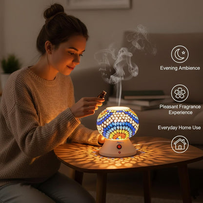 Signamio Hand Made Table Top Camphor Diffuser Burner - Kapoor Dani Electrical Aroma Oil Diffuser Night Lamp - Kapoor Machine for Home & Office DN-1 (Aroma Oils not Included)
