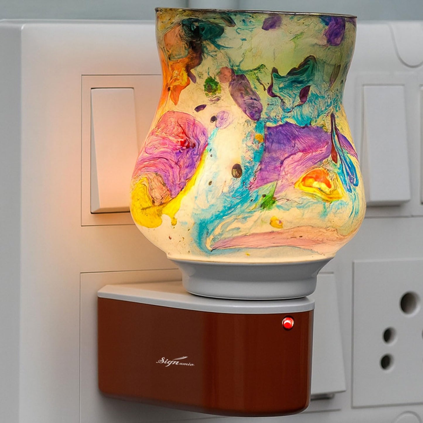 SIGNAMIO ceramic Multipurpose Incense Aroma Dhoop Karpur Kapoor Dani Camphor Burner Diffuser Machine Stand Electrical Night Lamp (Camphor Tablet NOT Included) DN-Ganesh