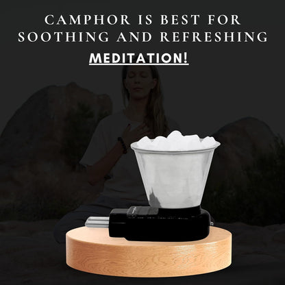 Signamio Camphor Diffuser Burner - 1pcs Kapoor Dani Electrical Camphor Oil Diffuser, Efficient and Safe for Aromatherapy, Ideal for Home and Office Use-Black