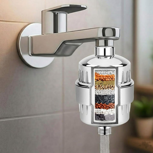SIGNAMIO Water Filter for Tap, Compact Water Softener for Home to Reduce Scale, Hard Water Softener for Smoother Skin and Cleaner Bathroom Fixtures