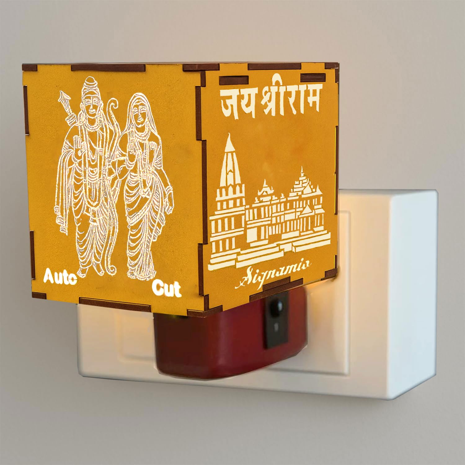 SIGNAMIO® Auto Cut Wooden Adiyogi Shiva Camphor Kapoor Bakhoor Oud Aroma Oil Diffuser Incense Dhoop Burner Electrical Stand Machine for Home Fragrance with Night Lamp