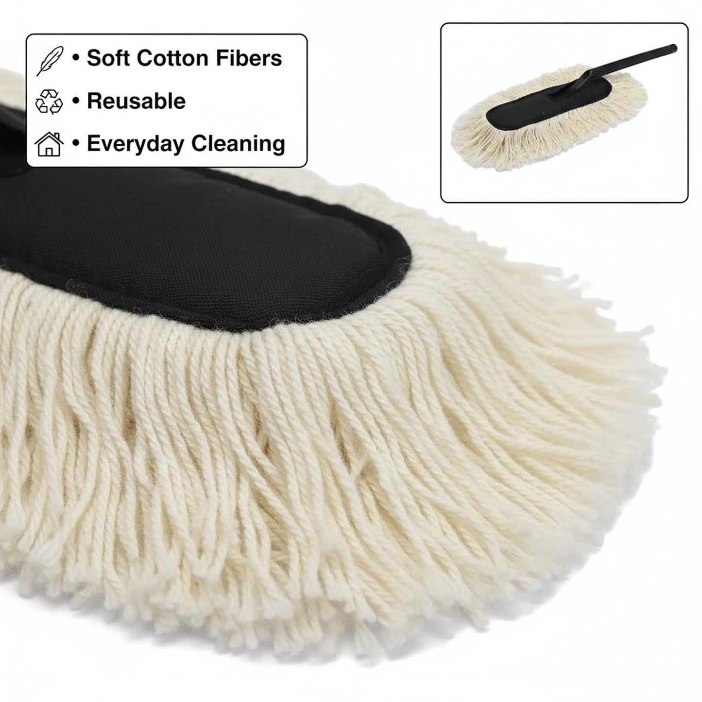 Signamio Car Duster Microfiber Brush Car Cleaning Accessories Compact Soft Non Scratch Fibers for Interior and Exterior Dusting Detailing and Quick Touch Ups - White
