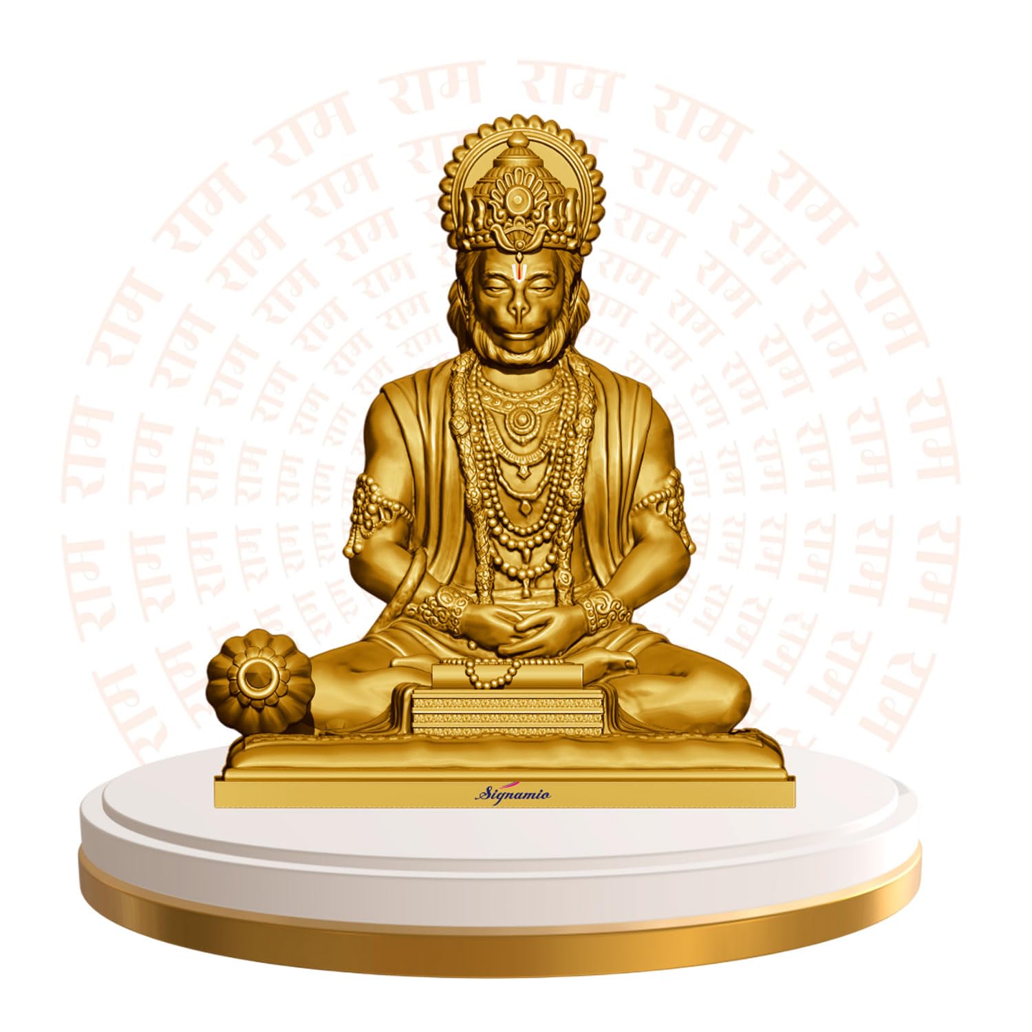 SIGNAMIO® Lord Shiva Idol: Handcrafted Mahadev Murti with Nandi - Perfect Spiritual Car Dashboard Accessory and Gift Item, Featuring ShivJi Adiyogi Statue & Rudraksh Mala-Ideal God Idols for Car Decor