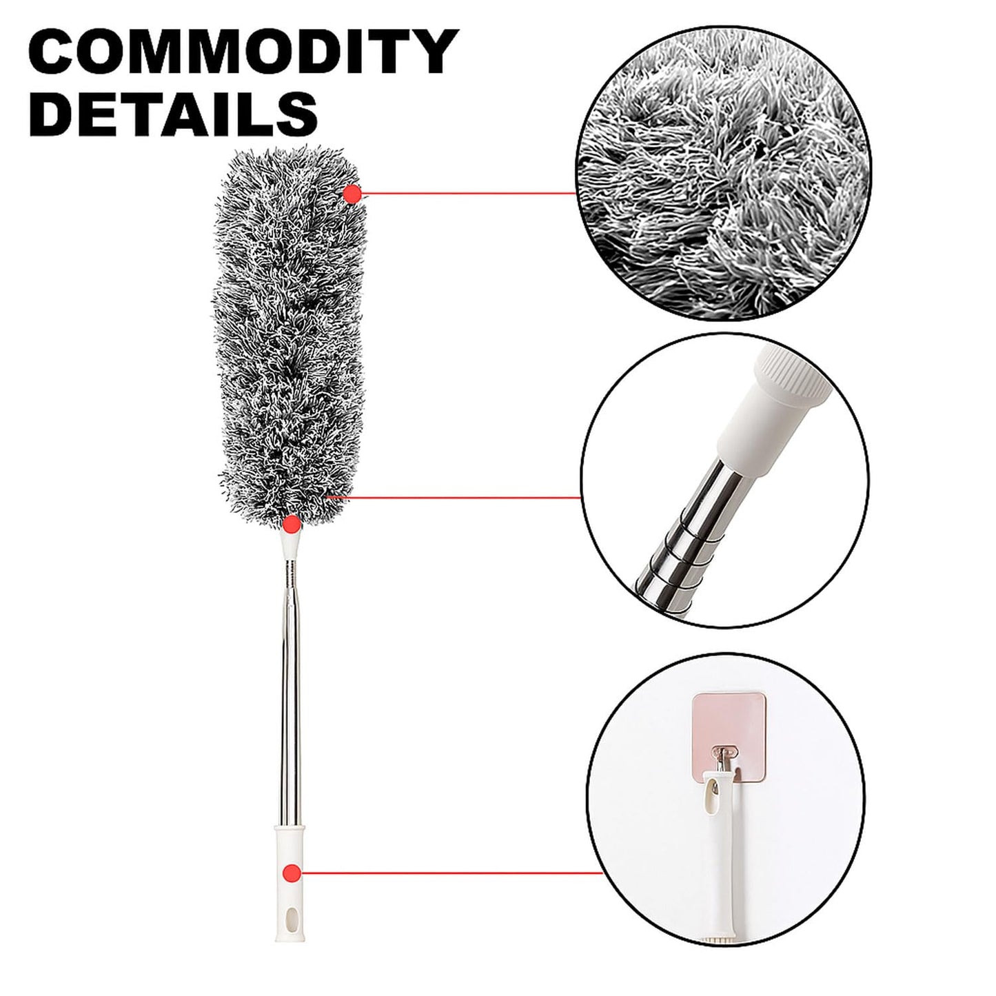 Signamio Cleaning Essentials: Microfiber Fan Cleaner & Wall Cleaning Mop with Long Handle, Expandable Dusting Stick, Extends Up to 100 Inches, Washable for Efficient Dust Removal