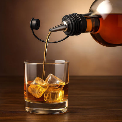 Signamio 5 Pcs Liquor Dispenser Oil Pourer and Oil Bottle Cap - Premium Oil Dispenser Nozzle Cap for Precise Pouring and Leak-Proof Seal, Ideal for Kitchen Use