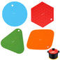 Signamio Silicone Mat for Kitchen - Pack of 4, Heat Resistant Coasters for Dining Table for Hot Pots, Heat Mats - Includes Round, Triangle, Square, Hexagon Shapes for Versatile Use
