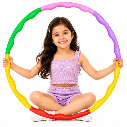 SIGNAMIO Kids Hula Hoop Ring for Girls & Boys, Colorful Exercise Hoop for Kids, Fun Fitness & Outdoor Indoor Play Toy, Waist Exercise Ring for Fun & Active Play - Multicolor