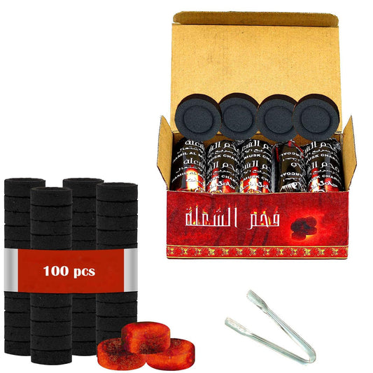 SIGNAMIO Quick Light Charcoal Tablets – for Incense & Bakhoor | Long Lasting – Burn Time Up to 45 Minutes - Pack of 10 Roll (100 DISC) DN-1