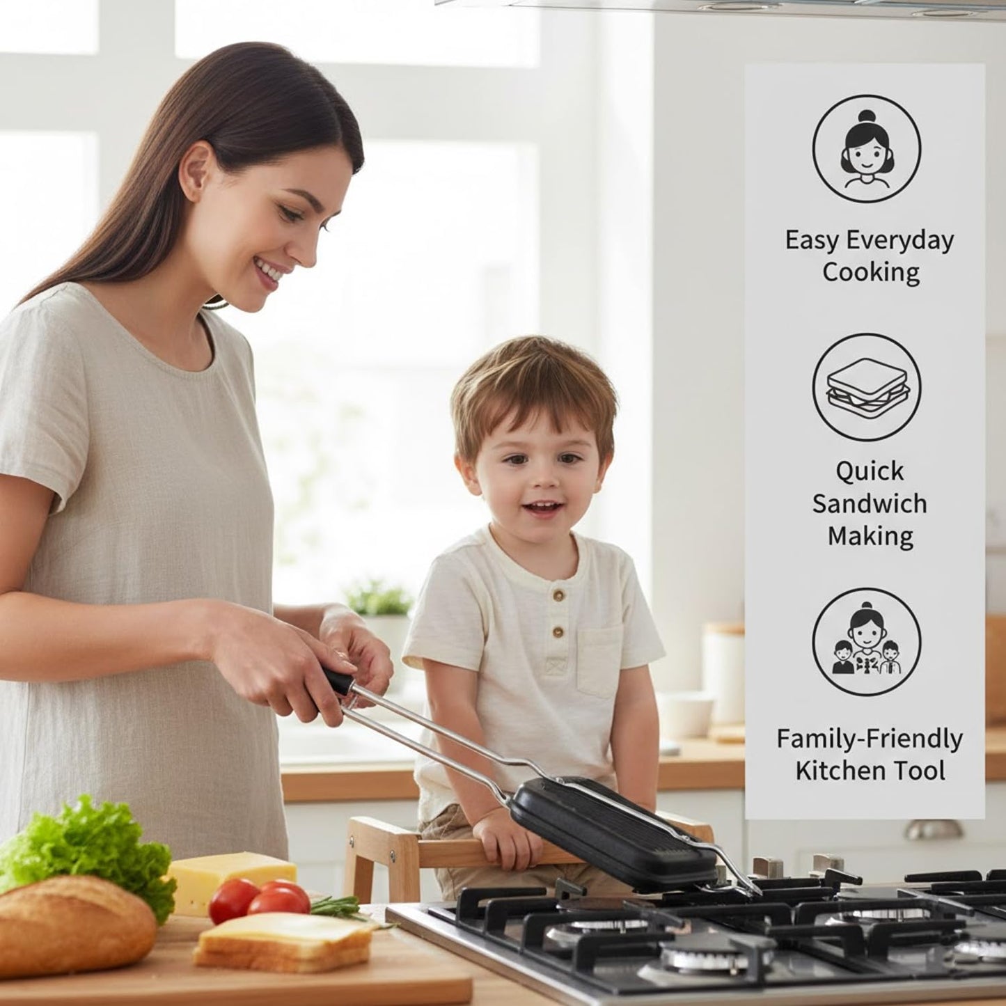 Signamio Sandwich Griller - Gas-Powered Sandwich Maker, Sandwich Maker for Versatile Cooking, Easy-to-Use, Durable Design, Ideal for Perfectly Grilled Bread and Sandwiches