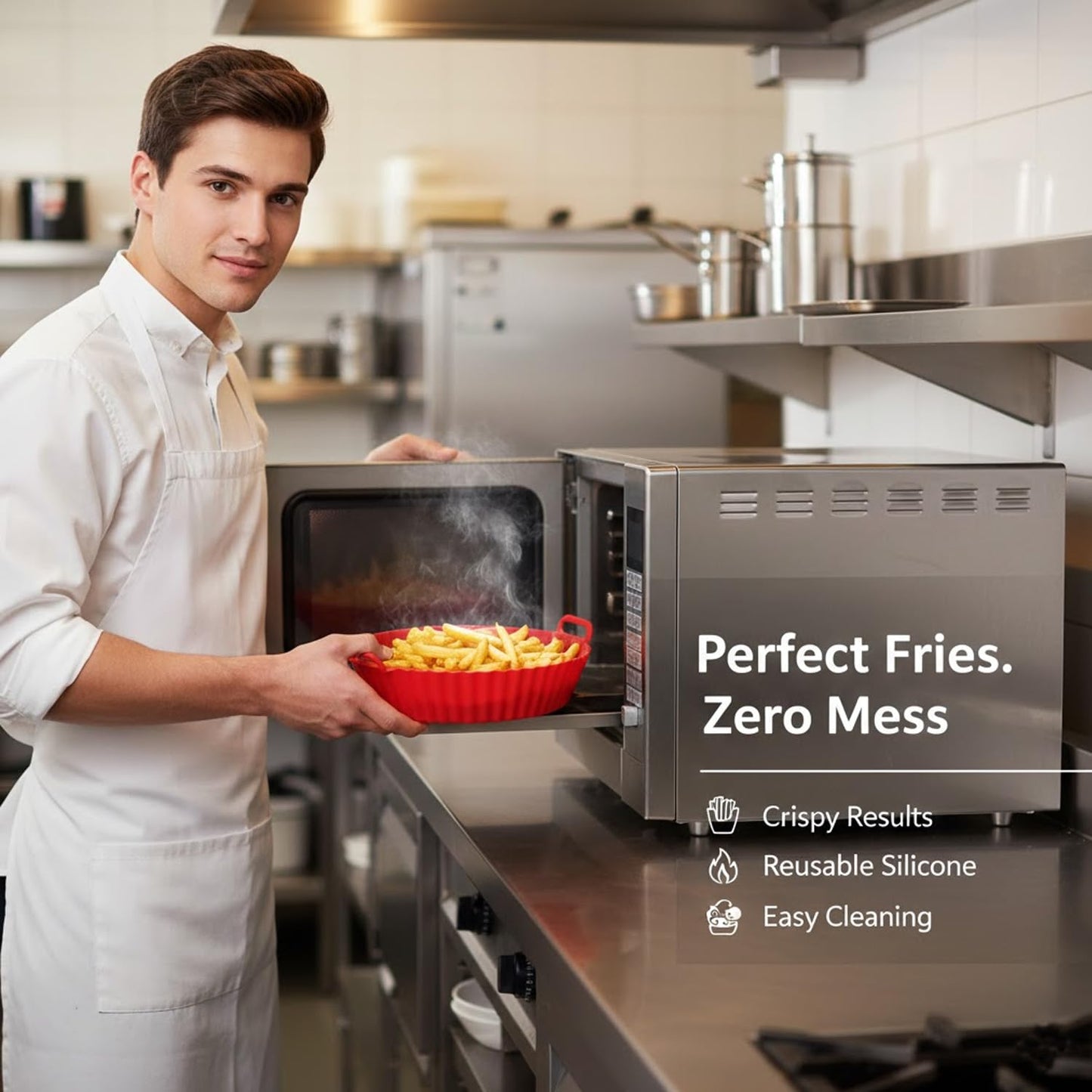 Signamio Air Fryer Silicone Tray 2 Pcs Set - Reusable Silicone Tray, Non-Stick, Heat Resistant, Easy to Clean