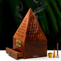SIGNAMIO® Wooden Sambrani Dhoop Stand Incense Holder: Dhoop Dani Items for Home Mandir, Perfect Pooja Room Decoration and Pooja Thali Set Rituals -Pack of 1