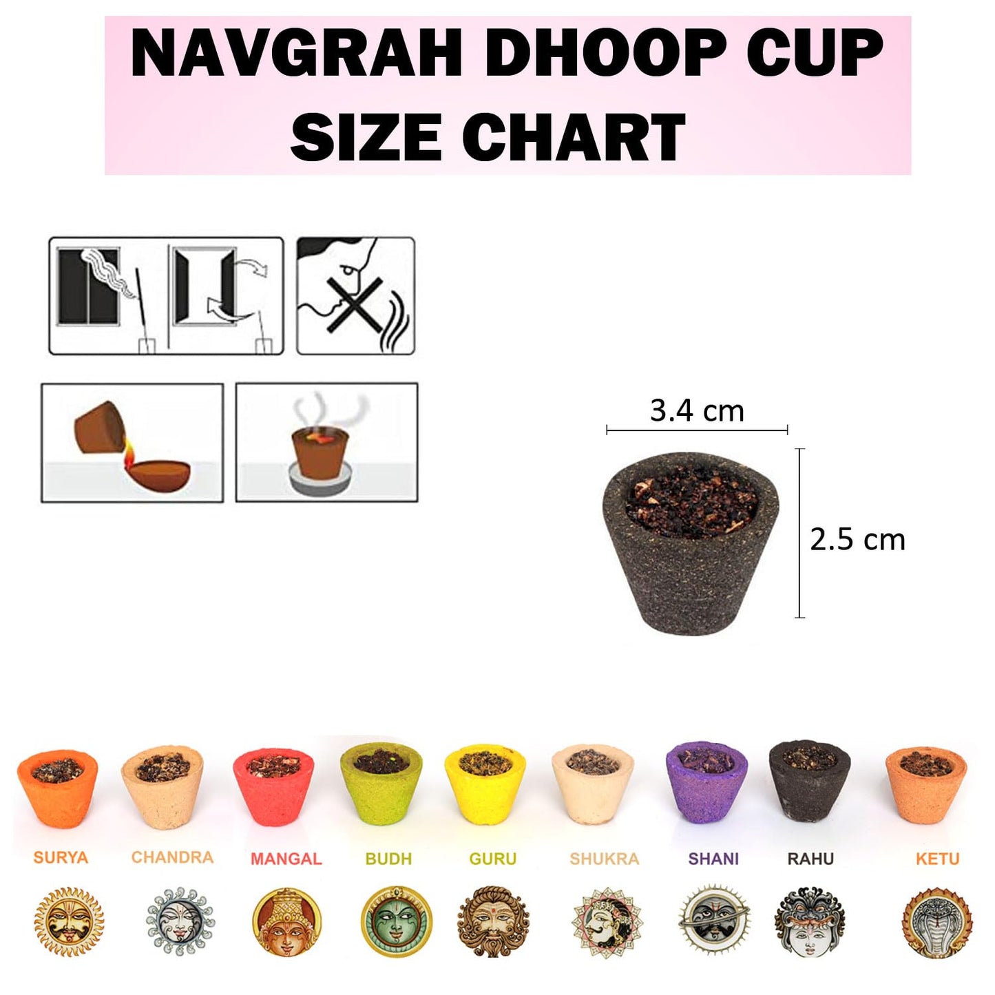 SIGNAMIO Wood Navgrah Sambrani Havan Dhoop Cup for Pooja With Divine Fragrance(Pack Of 3, 36 Cups)For Home & Office, Yoga, Puja, Prayer, Festival, Meditation & Spiritual Events
